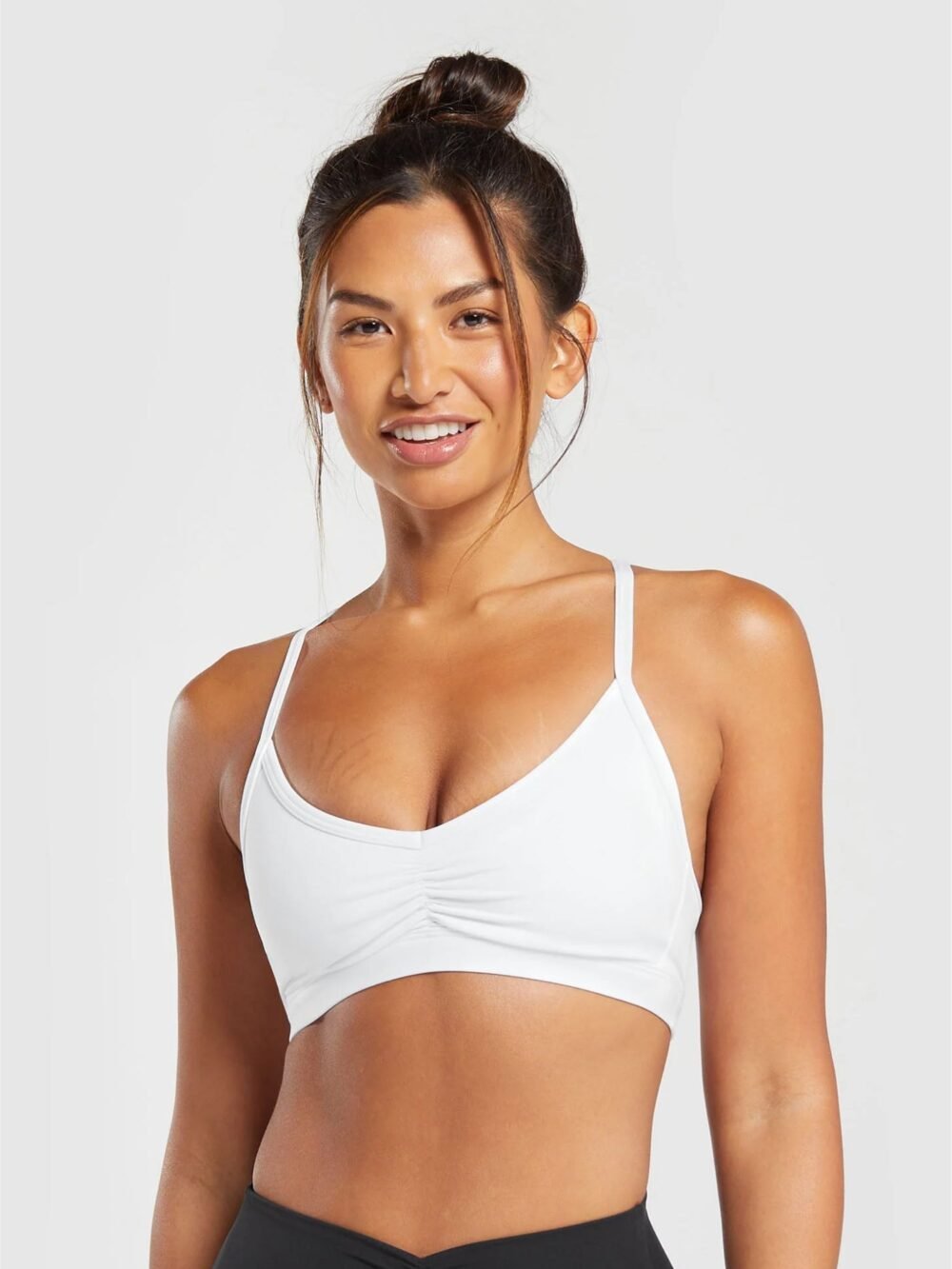 Ruched Strappy Sports Bra